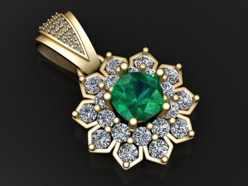 Emerald Sunburst Pendant