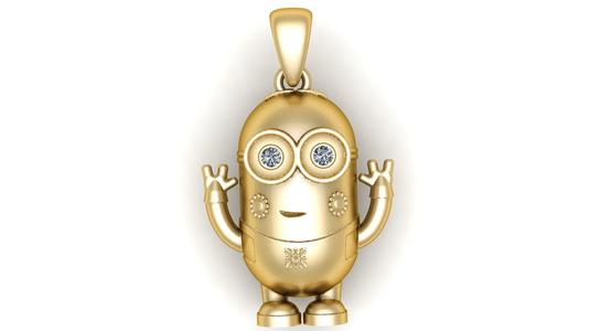 Golden Robot Pendant