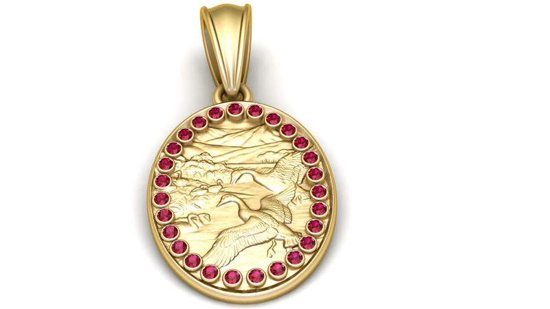 gold oval pendant
