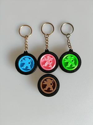 Peugeot Gyroscope Tire Keychain – Rotating Logo