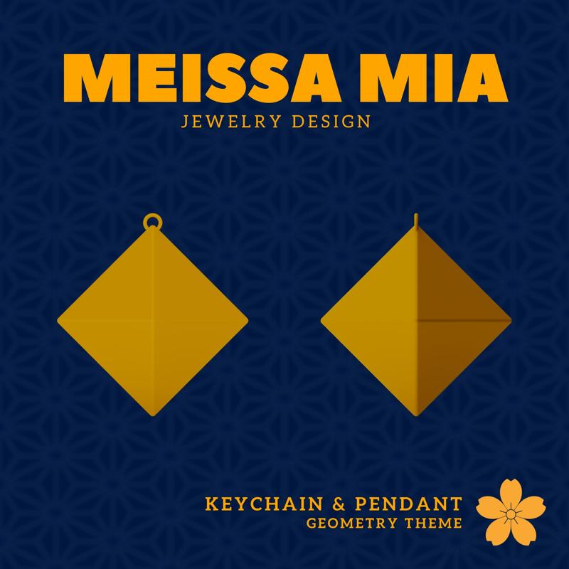 Double the Triangles – 3D Print File for Octahedron Keychain or Pendant - Octahedron Keychain - pyramid Pendant - Air Pendant