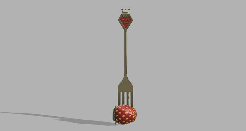 Strawberry Miku Fork With/Without Strawberry