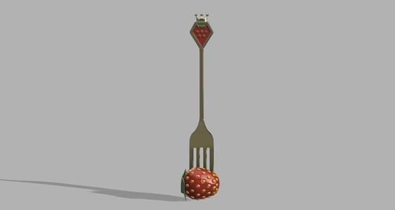 Strawberry Miku Fork With/Without Strawberry