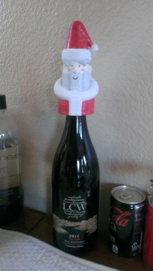 Santa Wine Bottle Topper