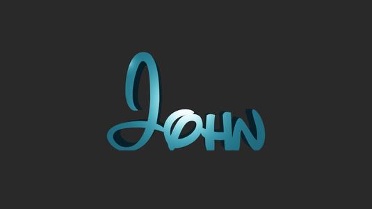 Custom Name "John" - Disney Style | STL for 3D Printing + DXF for CNC
