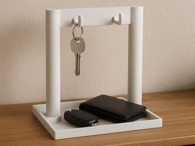 Key hook with shelf