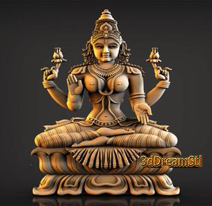 Lakshmi STL model, CNC router engraver, artcam, Aspire, cnc files, wood, art, wall decor, CNC