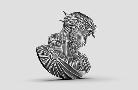 Jesus Bas Relief Medallion And Pendant 3D print model