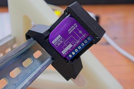 DIN rail mount for a Switchbot Relay 1