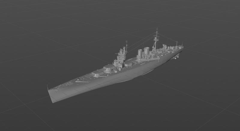 British battleship "Duncan" 3D model material