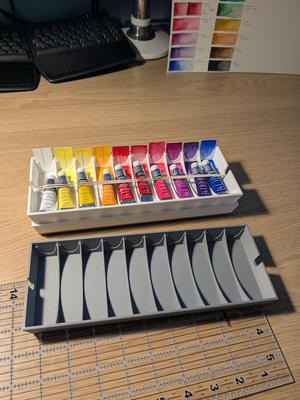 Watercolor Paint Tray with Sample Pocket and band