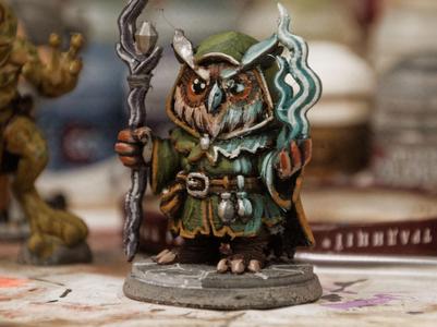 Owl Wizard Miniature – DND Fantasy 3D Print