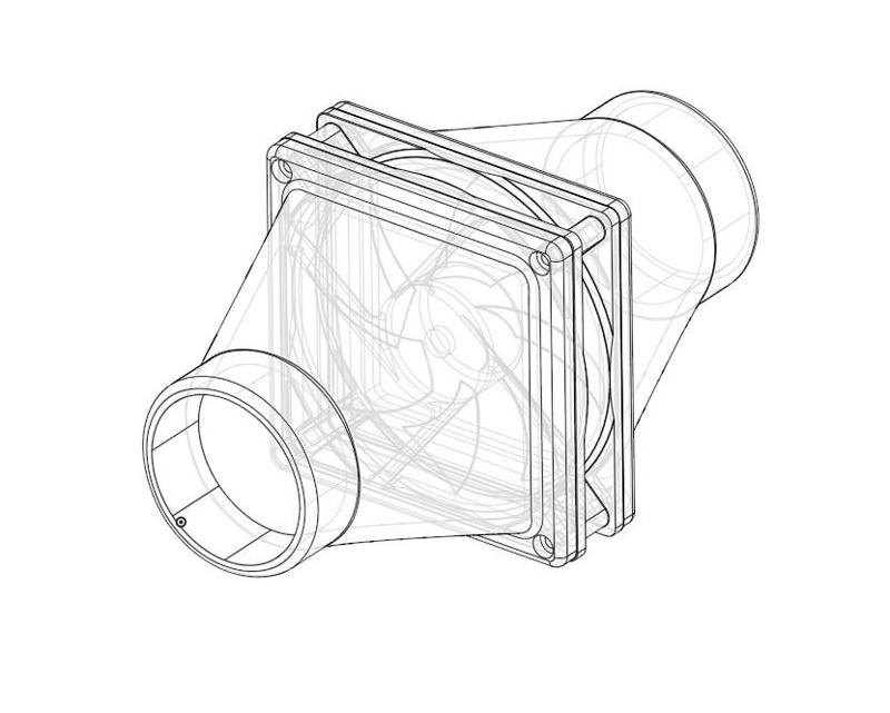 120mm Fan Cowl for 2" PVC