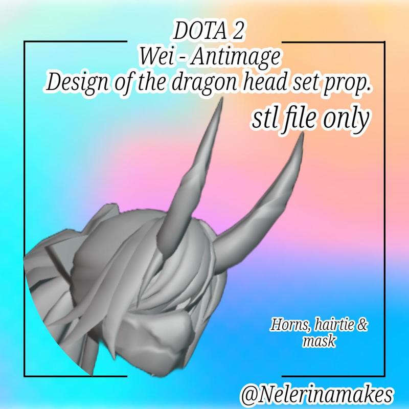 Wei - Antimage DOTA2 Horns, hairtie and facemask prop