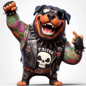 Rottweiler Rockero Punk – Figura 3D coleccionable 🔥🎸