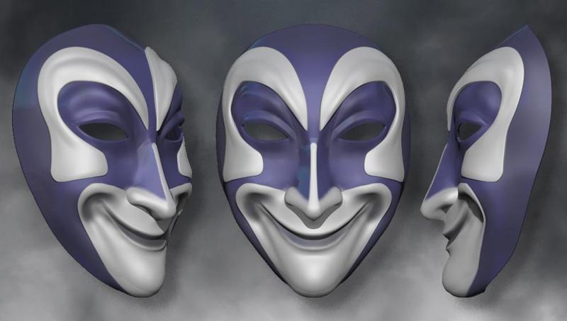 Harlequin mask Assassins creed Brotherhood/Cahin/stl/txt/read description