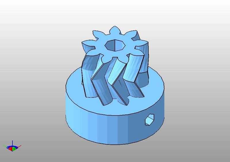 9 Tooth Herringbone Gear with Large Base