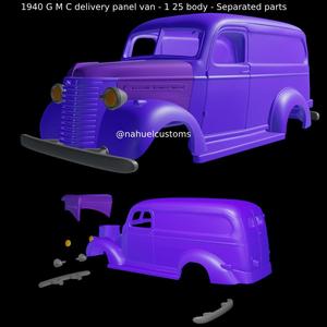 1940 G M C delivery panel van - 1 25 body - Separated parts