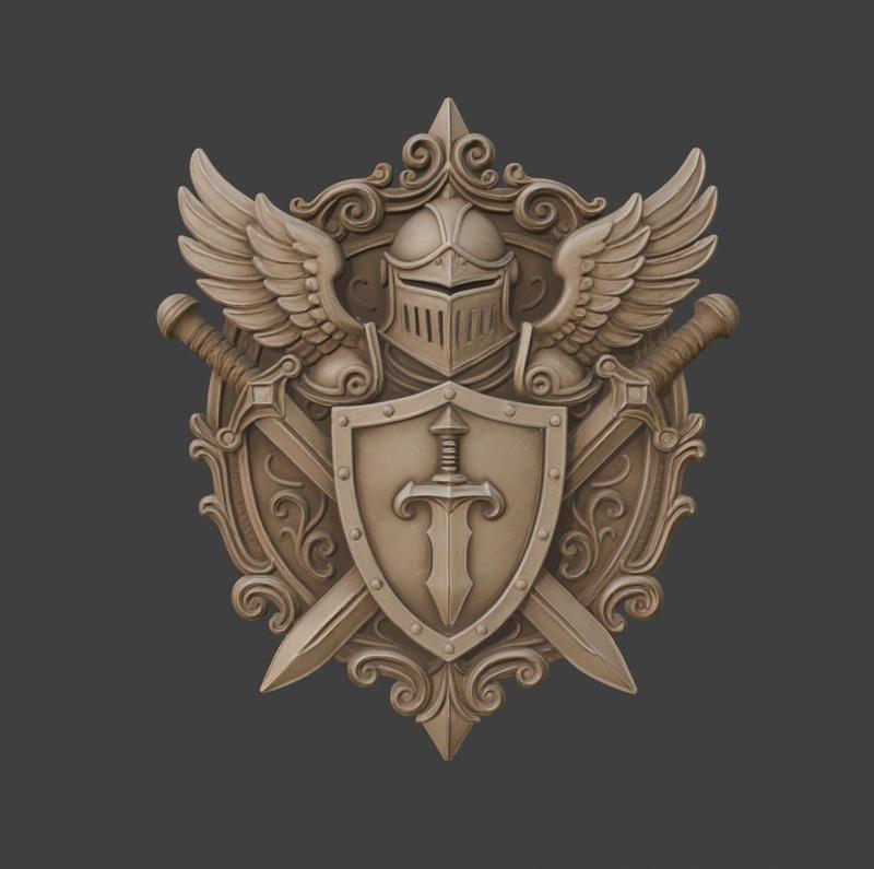 Knight Crest Wallart Book Decor