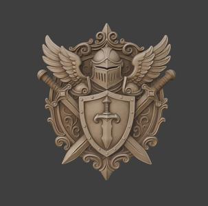 Knight Crest Wallart Book Decor