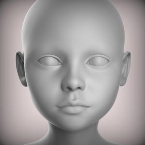 62 3D Head Face Female child Character M3GAN teenager portrait doll bjd Low-poly 3D model