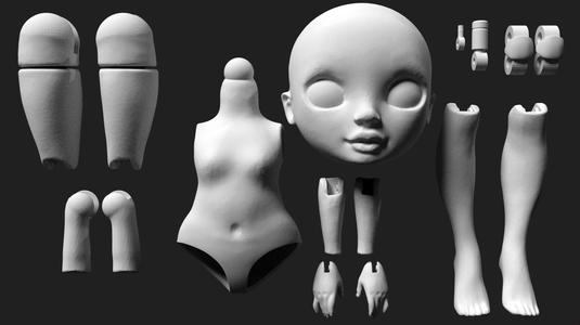 Replacement body for female Rainbow High dolls - articulated