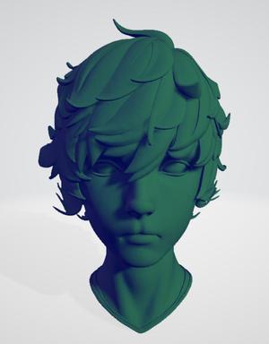 doll, doll head, mannequin, face, human face, anime, hairstyle, nose, male doll, boy, boy face.