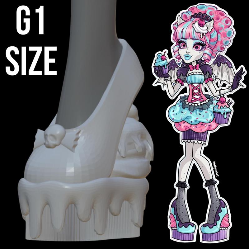 Monster High Rochelle Goyle Sweet Screams Inspired Cupcake G1 Shoes