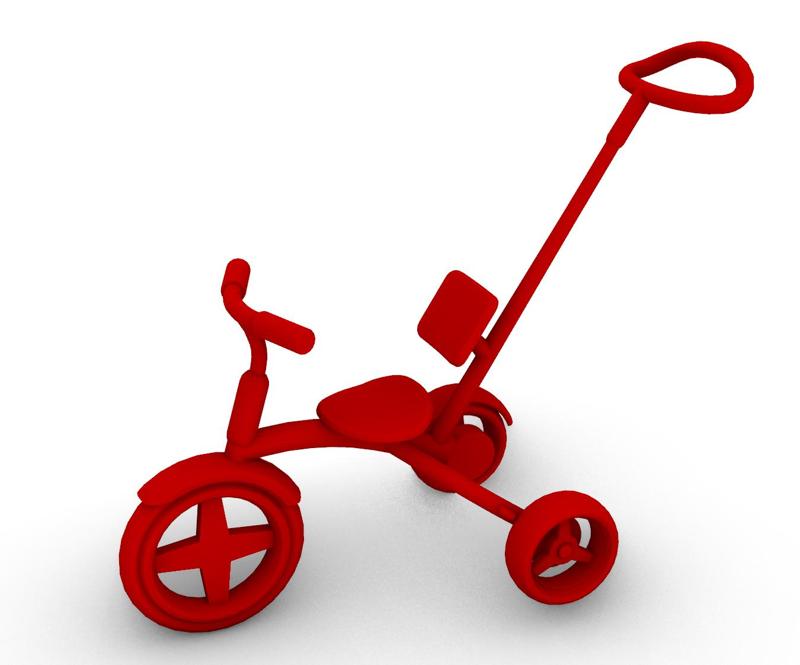 🚲Children's tricycle for baby dolls - Scale 1/6