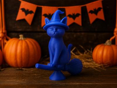 Witchy Cat Figurine – Magical Halloween Decor