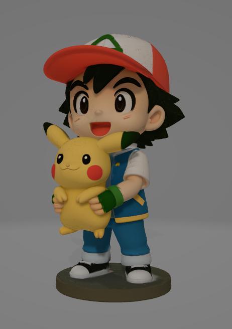 Pokemon Sacha chibi and pikachu