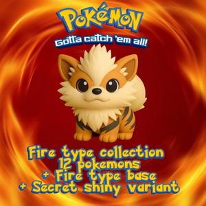 Pokemon Fire type Pack x 14 units (fire type base and secret shiny variant included)