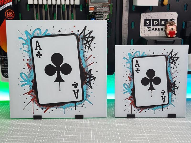 Graffiti Ace of Clubs – Hueforge – 4 Colors
