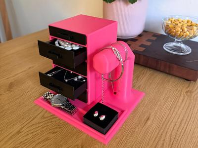 Jewelry box for earrings, necklaces, and bracelets