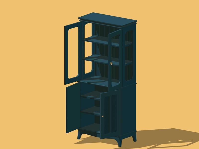 Miniverse Cabinet 1/6 and 1/12 scale for Doll Funiture; Doll House