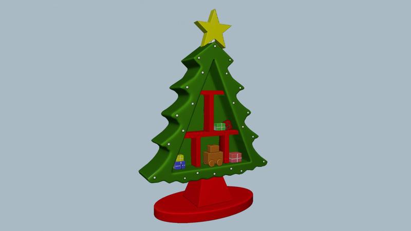 CHRISTMAS TREE WITH SHELF