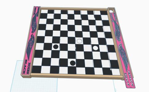 A checkers set with pawn storage