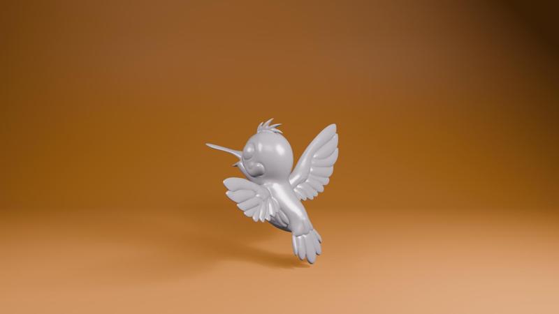 Cute Cartoon Hummingbird - 3D Printable STL Model