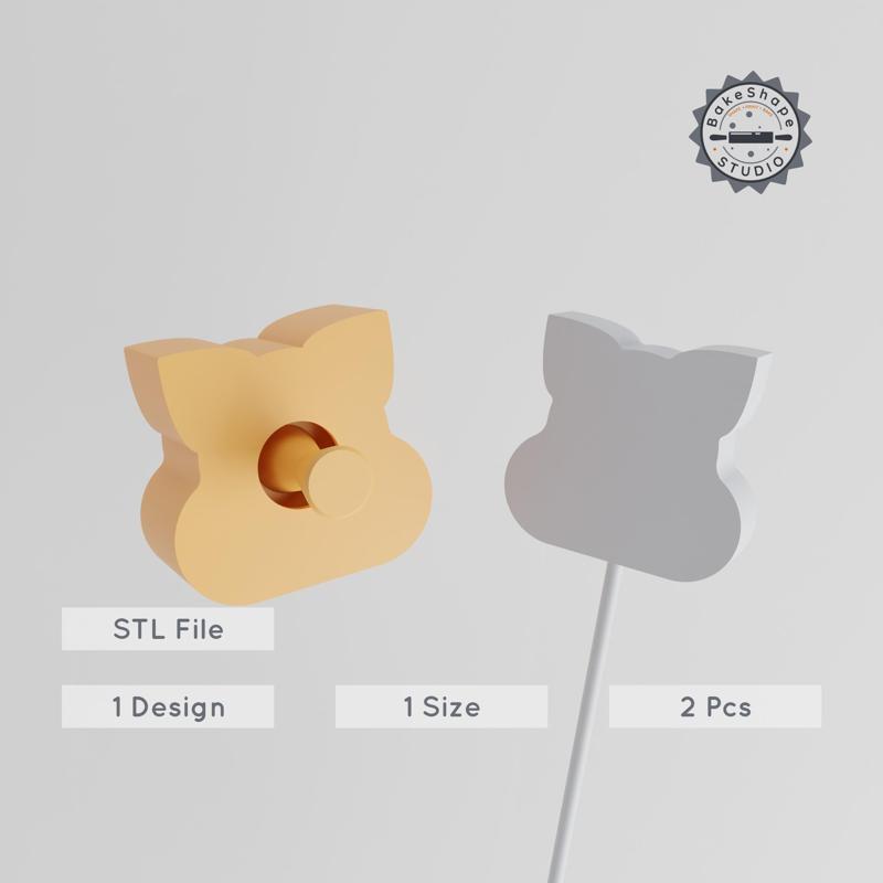 Wombat Cake Pop Mold, 2-Piece Set, Australian Wildlife Animal, Unique Marsupial STL for 3D Printing