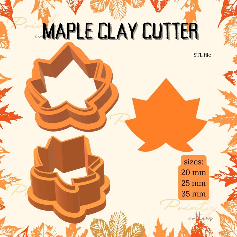 Maple leaf polymer clay cutter | Fall clay cutters | Autumn clay cutters | Pumkin clay cutter | Halloween clay cutter