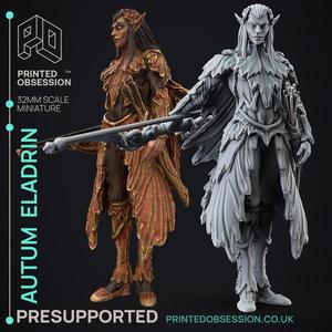 Eladrin - Autumn -  Faywild Vs Shadowfell 2 - PRESUPPORTED - Illustrated and Stats - 32mm scale