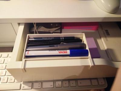 Clip on pen tray for the IKEA EKBY ALEX