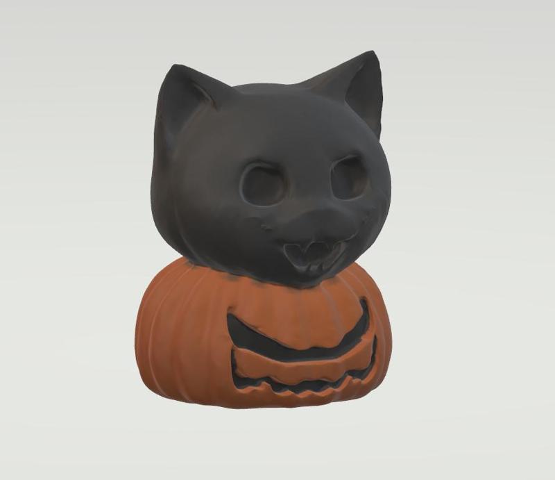Cat with Pumpkin