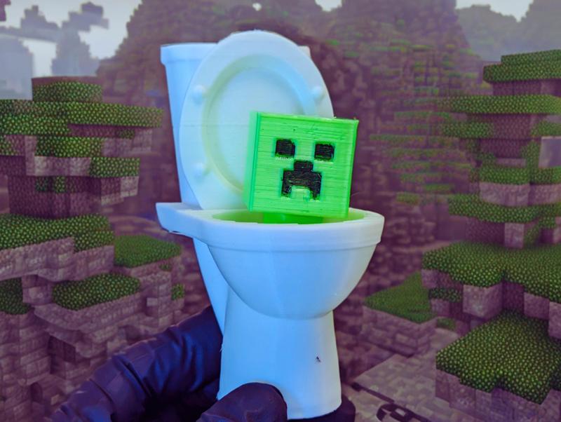 Creeper Skibidi Toilet Interactive 3D Print!