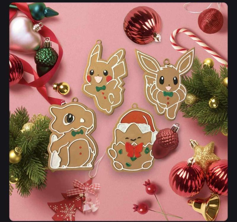 Pokemon gingerbread christmas ornaments