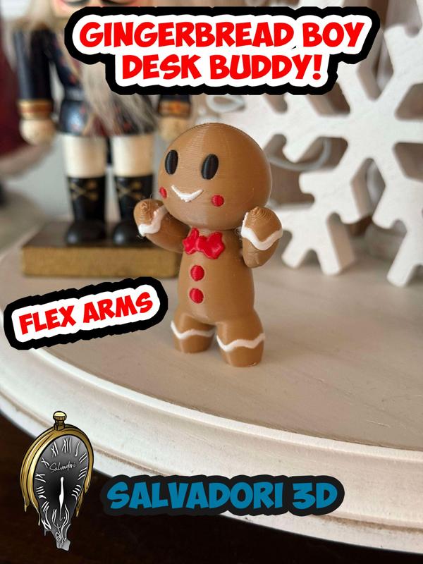 Gingerbread Boy Desk Buddy with Flexi-Arms