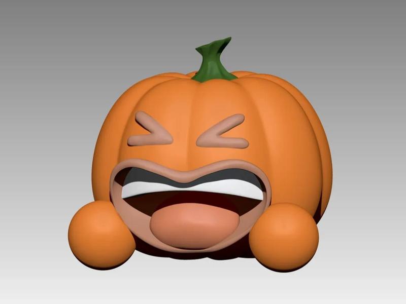 Halloween Limited Edition Pumpkin Head Emoji Four-Color Print