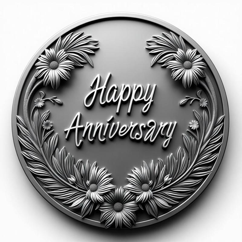happy anniversary coin token wall art
