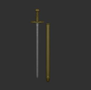 Merovingian coronation sword + scabbard - Sword - scabbard Germanic