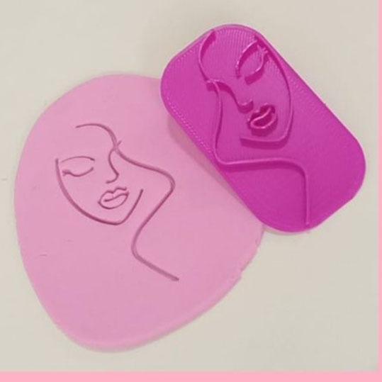 Stamp silhouette of a woman's face 6cm